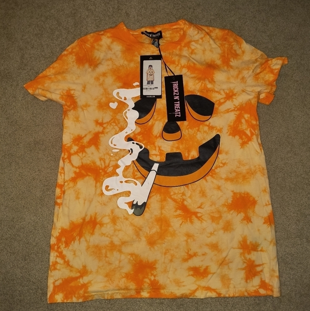 Dolls kill pumpkin new with tags Orange Tie-Dye women's Shirt